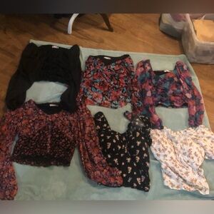 Floral and Black crop tops 6 tops Collection